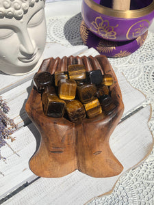 Tigers Eye Tumbles Cube 2cm | Crystal Karma by Trina