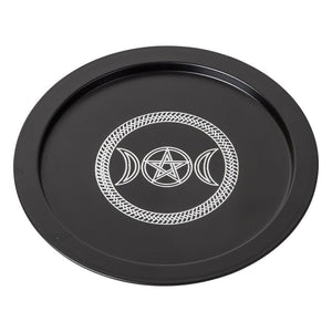 Triple Moon Crescent Offering Plate - Black | Crystal Karma by Trina