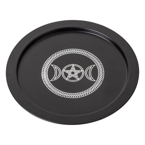 Triple Moon Crescent Offering Plate - Black | Crystal Karma by Trina