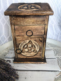 Triquetra 3 Drawer Wooden Chest | Crystal Karma by Trina