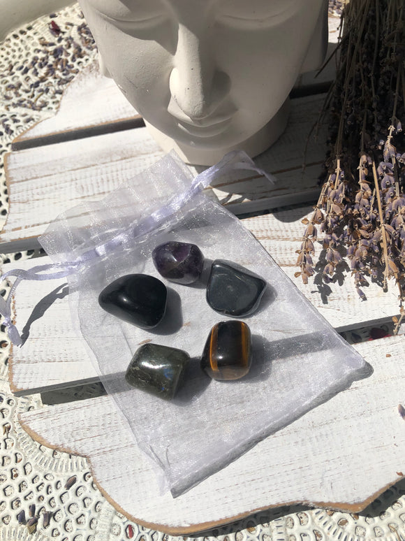 Tumble Stone Set - Crystals for Protection | Crystal Karma by Trina