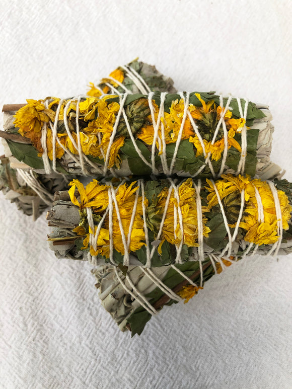 Sunflower Sage Smudge Stick | Crystal Karma by Trina