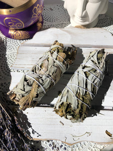 White Sage & Yerba Santa Smudge Sticks Medium | Crystal Karma by Trina