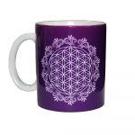 Purple & White Flower of Life Ceramic Mug | Crystal Karma by Trina