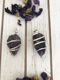 Amethyst Spiral Wire Wrapped Crystal Pendant - Crystal Karma by Trina