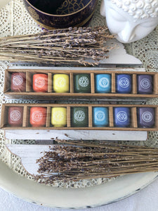 Wish Candle Holder Ceramic - Chakra Set of 7