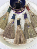 Witch's Broom Witch's Besom Wicca Straw Broom with crystals and charms