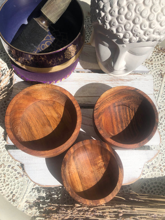 Wooden Decor Bowl Set of 3