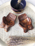 Wooden Hands Offering Bowls Small - Crystal Karma By Trina