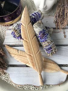 Wooden Smudging Feather | Crystal Karma by Trina